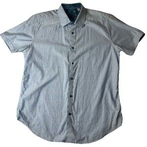 Robert Graham Mens Button Down L Light Blue Short Sleeve